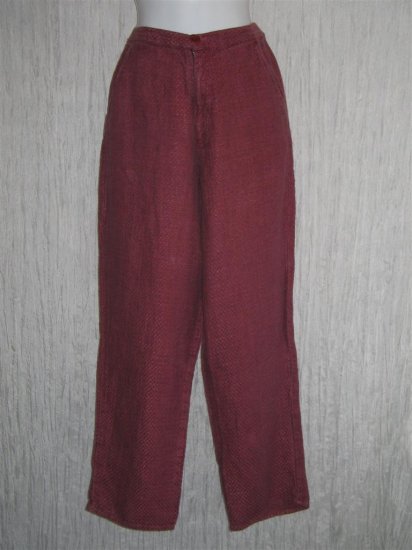FLAX Berry Basket Tweed LINEN Trousers Pants Jeanne Engelhart Small S