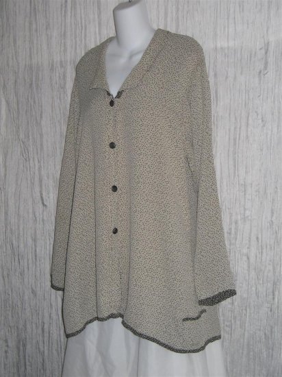 ANGELHEART DESIGNS by Jeanne Engelhart Reversible Coffee Bean Tunic Shirt Small S
