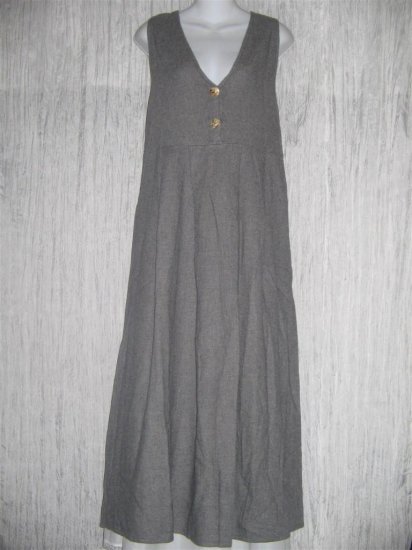 FLAX by Angelheart Gray Wool Boxy Pleat Jumper Dress Small S