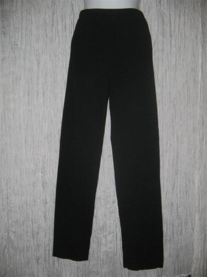 EILEEN FISHER Long Lean Shapely Black Wool Knit Pants X-Small XS