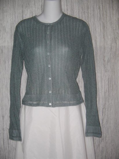 ESSENDI Blue Delicate Viscose Silk Button Cardigan Sweater Medium M