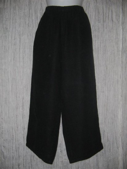 FLAX by Jeanne Engelhart Black LINEN Floods Pants Medium M