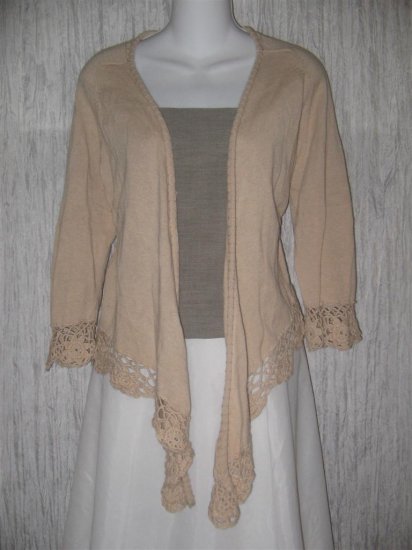 Coldwater Creek Open Ecru Lace Cardigan Sweater Large L