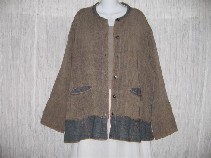 TRIBE by A People United Earthy Art to Wear Skirted Tunic Jacket Large L
