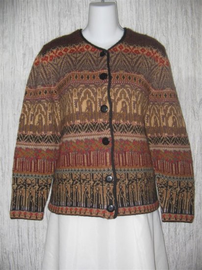 Peruvian Connection Soft Brown Alpaca Wool Cardigan Sweater Medium M