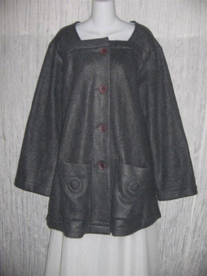 CLOTHESPIN Soft Gray Fleece Swing Jacket Coat Medium M