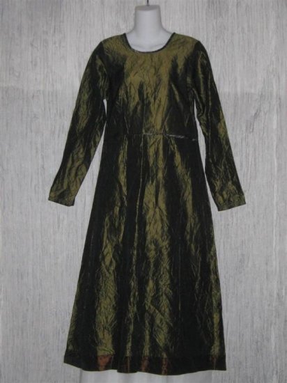 Neesh by D.A.R. Long Forest Green Empire Waist Dress S M