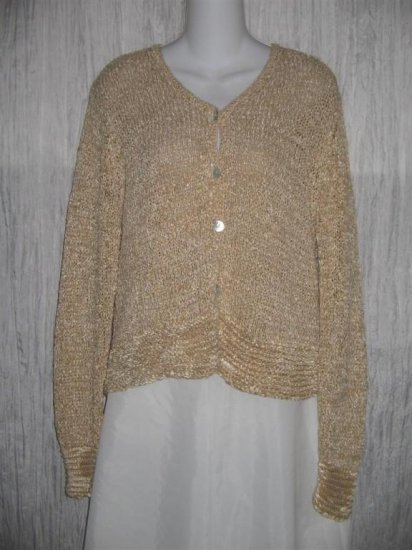 KINDRED SPIRIT Soft Tan Button Cardigan Shirt Top Medium M