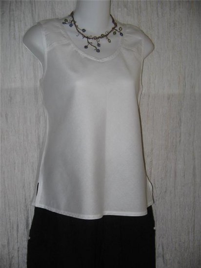 SOLITAIRE White Cotton Shell Tank Top Shirt Medium M