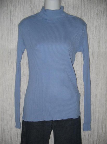 J. Jill Periwinkle Knit Turtleneck Tunic Top Shirt Large L