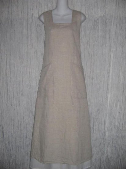 FLAX by Jeanne Engelhart Long LINEN Tied Waist Dress MEDIUM M