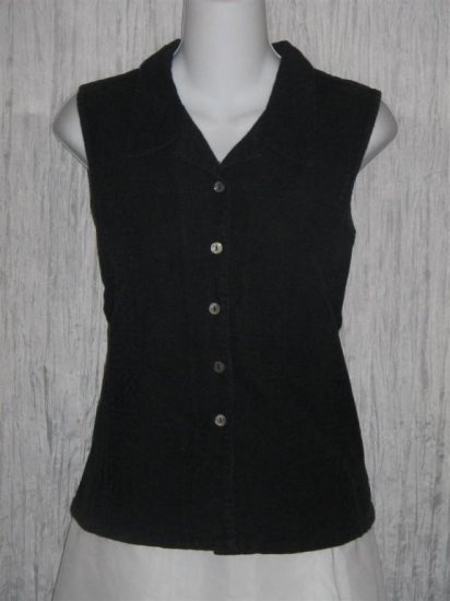 Putumayo Soft Black Cotton Button Shirt Top Medium M