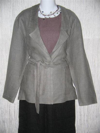 RIALTO California Shapely Gray Belted Jacket Top S M