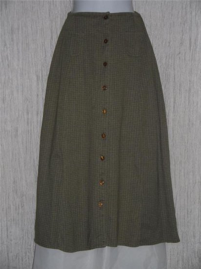 Free People Long & Full Soft Plaid Cotton Button Skirt 7 / 8
