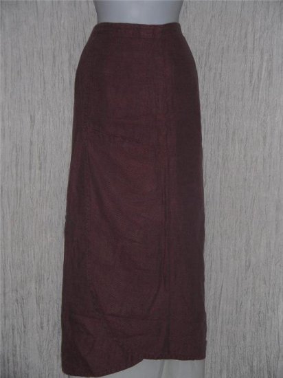 FLAX by Jeanne Engelhart Assymetrical Berry Striped Skirt Medium M