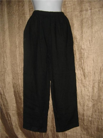 GINZA Boutique Black LINEN Pants Size 1 Small S