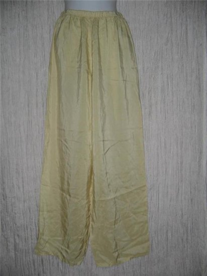 New JACKIE LOVES JOHN Butter Cream Silk Wide Leg Pants Medium M
