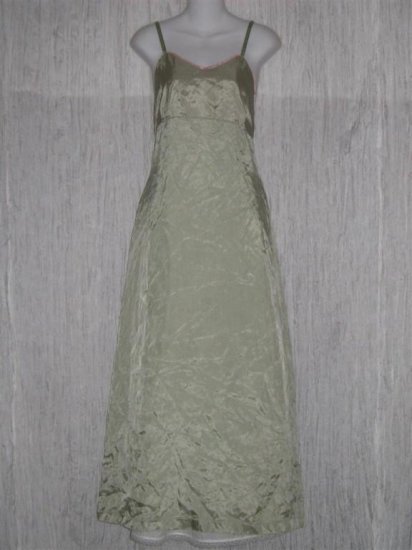 Neesh by D.A.R. Slinky Sage Pink Ribbon Slip Dress M L