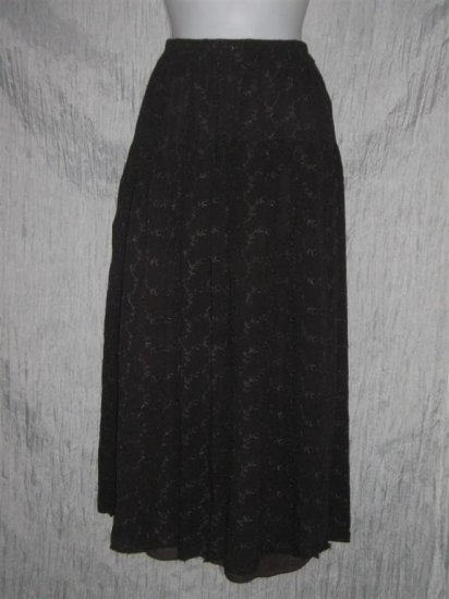 PURA Long Full Gray Eyelet Skirt Size 1 Small S