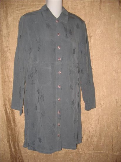 J. Jill Blue Floral Tencel Empire Waist Dress X-Small Petite XSP