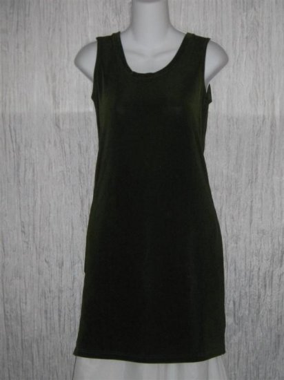 FLAX by Jeanne Engelhart Slinky Green Knit Tank Dress Petite P