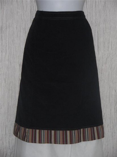 Solitaire Black Featherwale Corduroy Shapely Skirt Small S