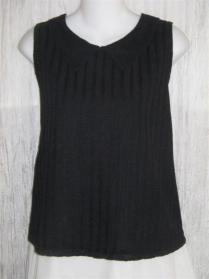 LIV Black Collared Sleeveless Tunic Top Pullover Shirt Medium M
