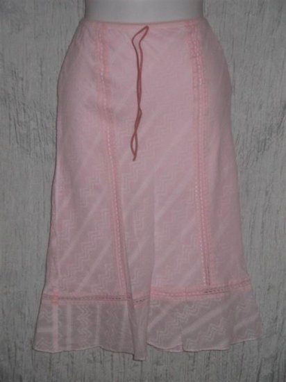 ZERO ZERO Fluttery PINK COTTON Lined Knee SKIRT Small S