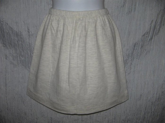 FLAX by Angelheart Jeanne Engelhart Light Gray Short Cotton Skirt Small S