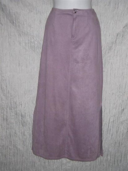 J. Jill Long Shapely Purple Sueded Velvet Skirt Size 8