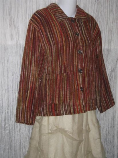 TANTRUMS Chenille Stripe Button Jacket Shirt Top Small S