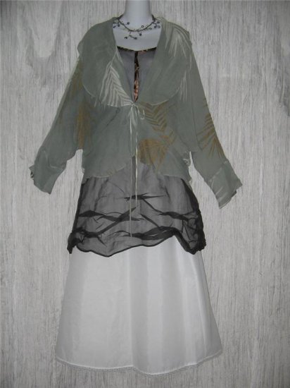 NWT Susan Unger Hand Dyed Art to Wear Titania Jacket Aqua Palm M