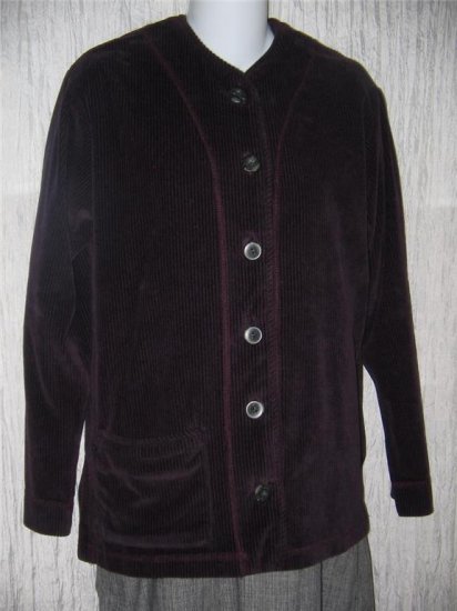 KINDRED SPIRIT Purple Corduroy Velour Jacket Top Small S