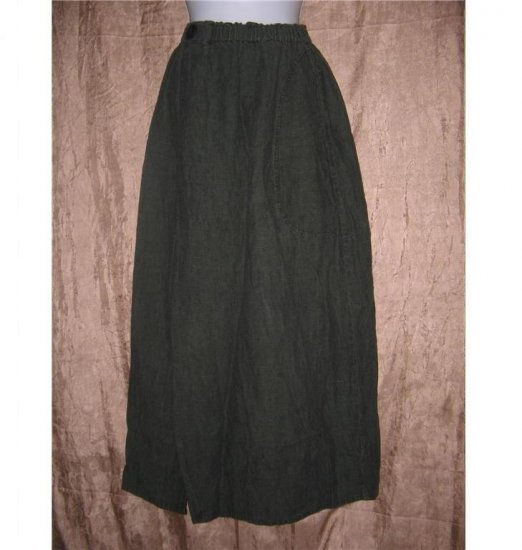 FLAX by Jeanne Engelhart Bark LINEN Asymmetrical Again Skirt Small S