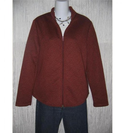 WEEKENDERS Soft Russet Swirl Knit Zipper Jacket Medium M