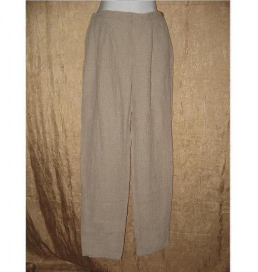 FLAX by Jeanne Engelhart Long Waffle Linen Pants Small S