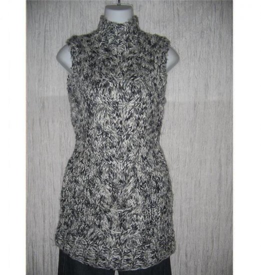 SEBO Paris Long Gray Wool Skinny Sweater Tunic Dress Small S