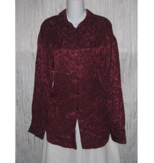 J. Jill Purple Floral Weave Rayon Button Shirt Top Medium M