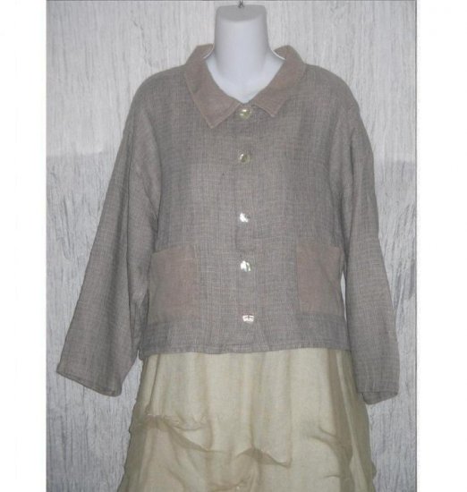 ALYWEAR Aly Wear Earthy LINEN Button Jacket Shirt Top M