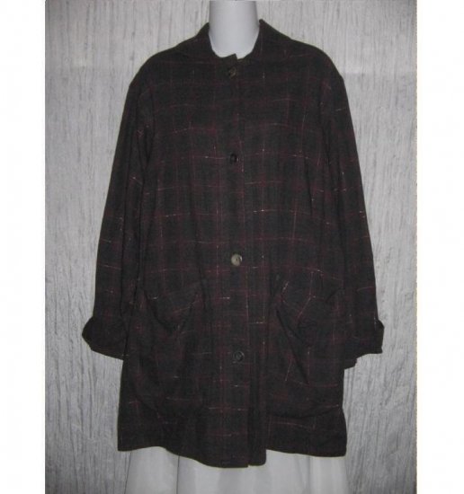 Angelheart Designs Engelhart FLAX Long Plaid Wool Tunic Jacket