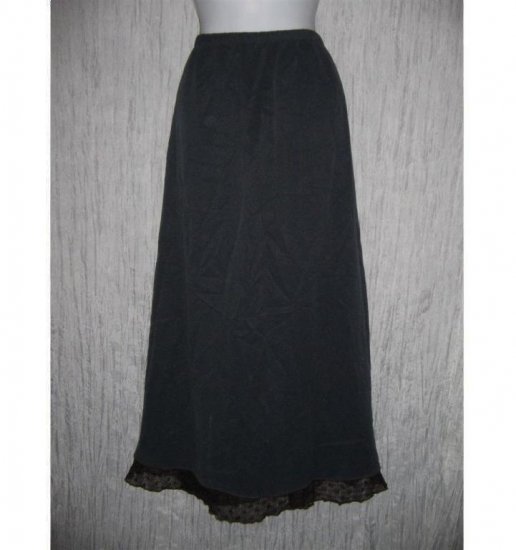 Neil & David Long Jewel Blue Lace Trim Art to Wear Skirt Large L