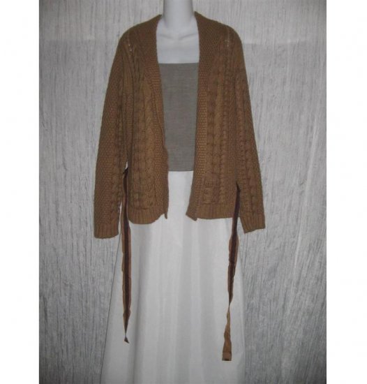 Talbots Shapely Brown Belted Cardigan Sweater Jacket Small Petite SP