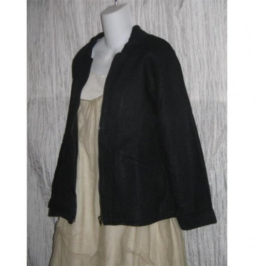 FLAX by Jeanne Engelhart Shapely Linen Zipper Jacket PETITE P
