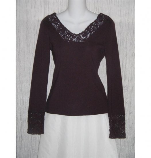 ANN TAYLOR Loft Purple Merino Wool Cashmere Knit Tunic Top Shirt Small S