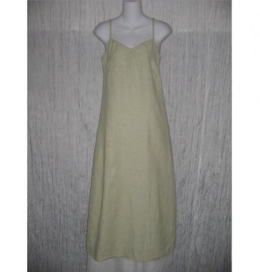 FLAX Soft Green LINEN Slip Dress Jeanne Engelhart Petite P