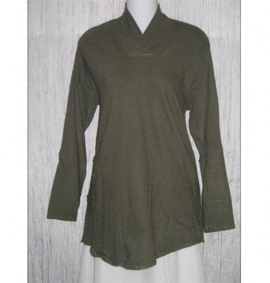 FLAX by Jeanne Engelhart Marsh Falling Leaves RAVEN SHIRT Tunic Top Small S