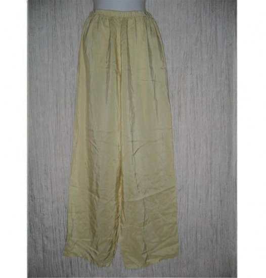 New JACKIE LOVES JOHN Butter Cream Silk Wide Leg Pants Large L