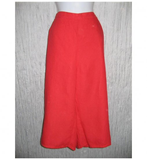 New FLAX Red LINEN Wide Leg Pants Jeanne Engelhart 1G