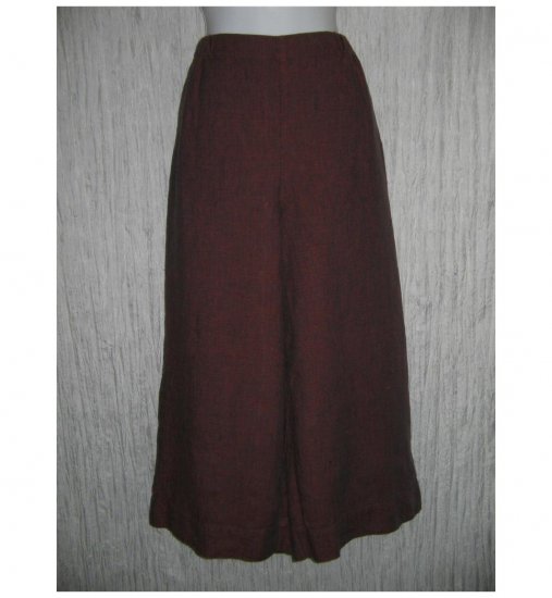 New FLAX Purple LINEN Wide Leg Gauchos Pants Jeanne Engelhart Small S