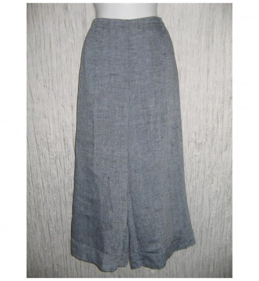 New FLAX Blue LINEN Wide Leg Gauchos Pants Jeanne Engelhart Small S